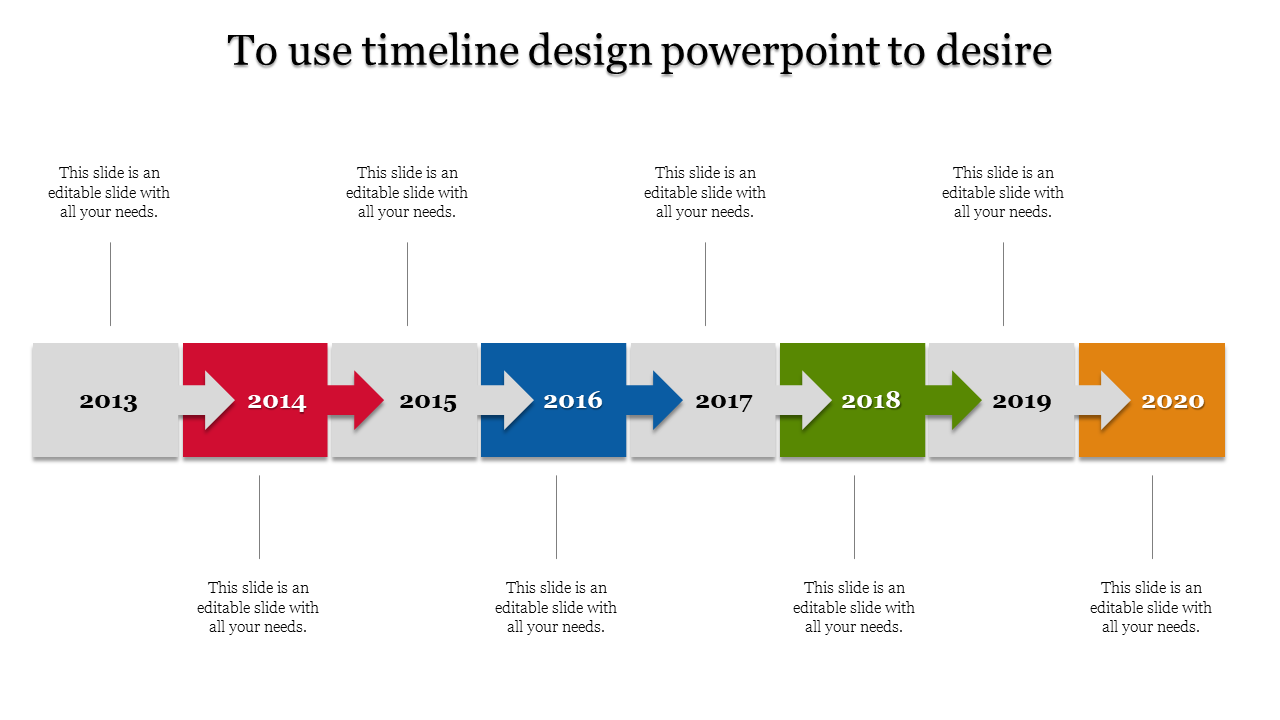 Editable Timeline Design PowerPoint Template and Google Slides
